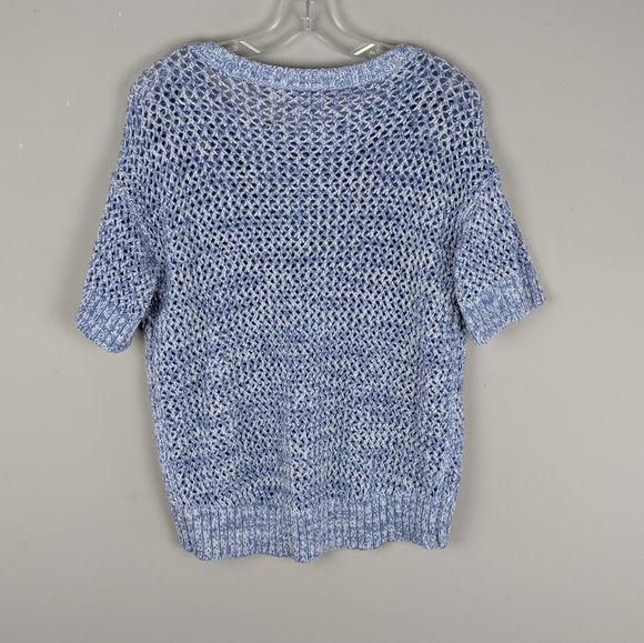 LOFT | Blue Knit Short Sleeve Sweater - H4 - Picture 2 of 5